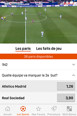 Pari en live avec vidéo Streaming sur l'appli Pmu mobile