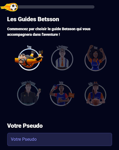Choix de l'avatar chez  Betsson