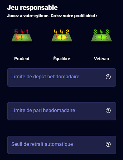 Limites de mise et dépôt chez Betsson