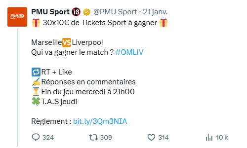 Tickets Pmu à gagner sur X