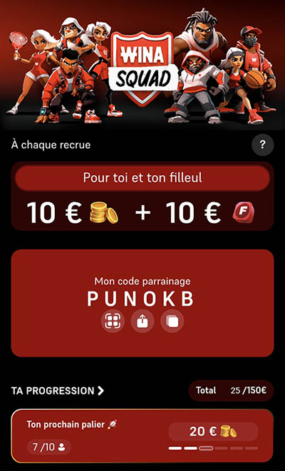 Code parrain Winamax