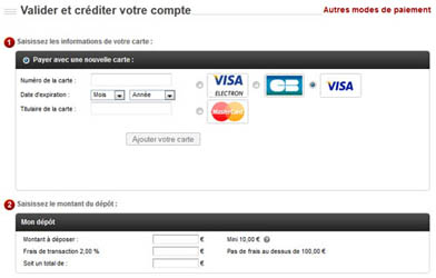 Votre premier dépôt d'argent chez Betclic Inscription Betclic - moyen de paiement