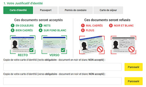 Envoi des documents