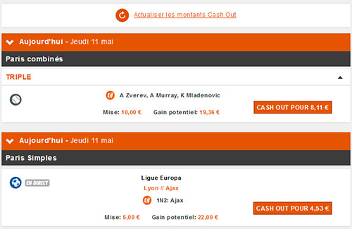 Cash-out chez Pmu