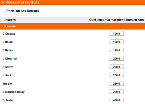 exemple pari sur le buteur Pmu