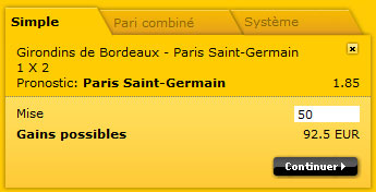 pari simple chez Bwin