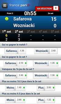Francepari mobile - Aperçu des paris en direct
