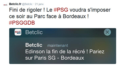 Extrait du compte Twitter de Betclic