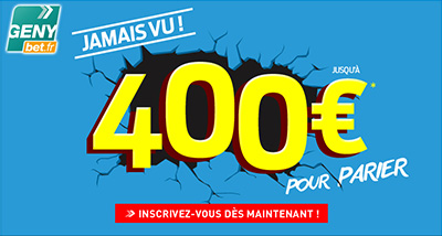 Un bonus de 400 euros chez Genybet