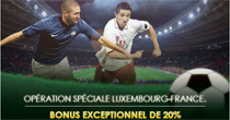 jusqu'à 50 euros offerts chez Paris365 pour Luxembourg - France