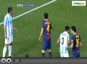 Capture image match Malaga Barcelone sur Pmu