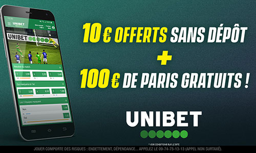 Bonus sans dépot chez Unibet