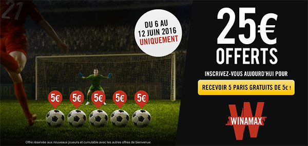 Bonus Winamax spéecial Euro 2016